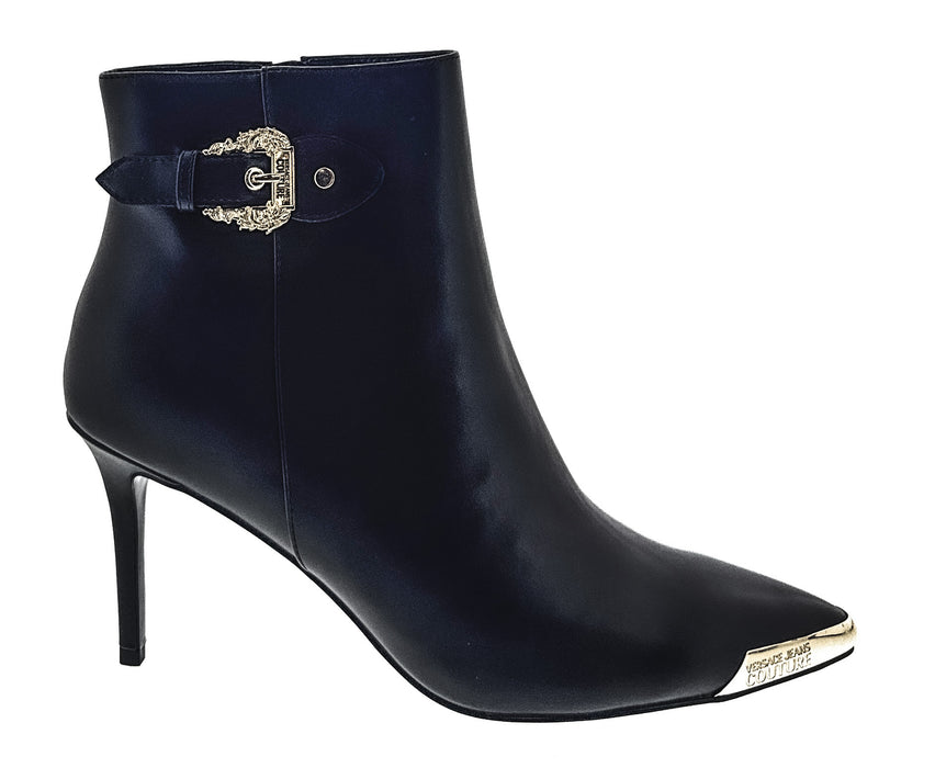 Versace Jeans Couture Womens Ornate Buckle Heeled Ankle Boots-