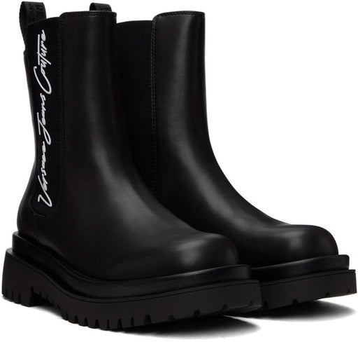 Versace Jeans Couture Womens Chunky Sole Black  Chelsea Boots-