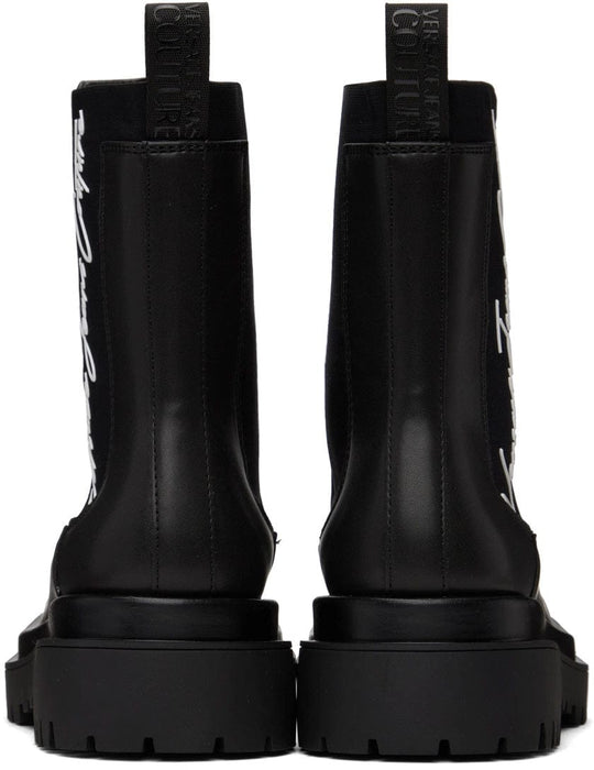 Versace Jeans Couture Womens Chunky Sole Black  Chelsea Boots-