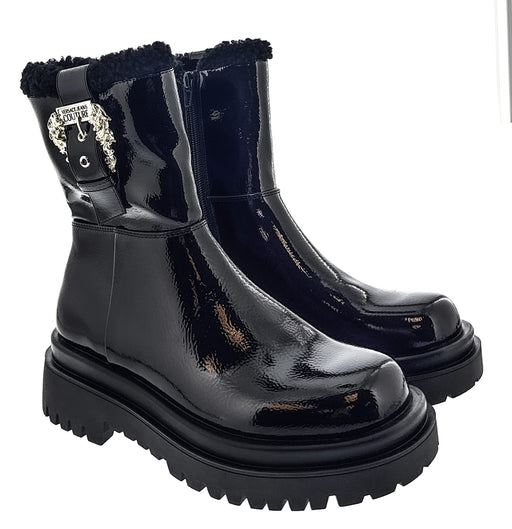 Versace Jeans Couture Womens Chunky Sole Ornate Buckle  Ankle Boots -
