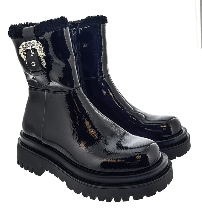 Versace Jeans Couture Womens Chunky Sole Ornate Buckle  Ankle Boots -EU40