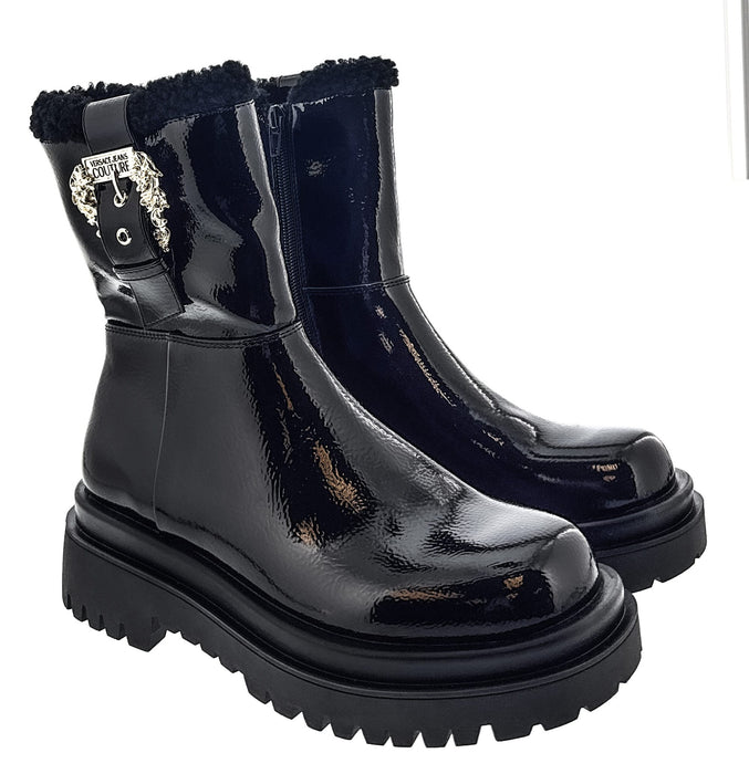 Versace Jeans Couture Womens Chunky Sole Ornate Buckle  Ankle Boots -EU39