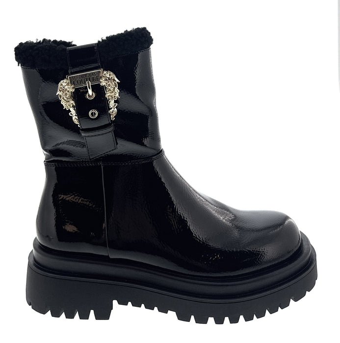 Versace Jeans Couture Womens Chunky Sole Ornate Buckle  Ankle Boots -