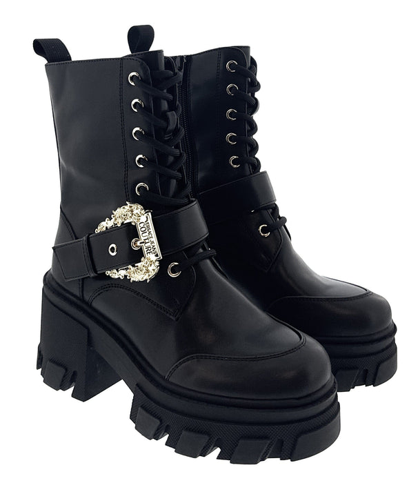 Versace Jeans Couture Womens Chunky Sole Ankle Lace Up  Boots-EU36