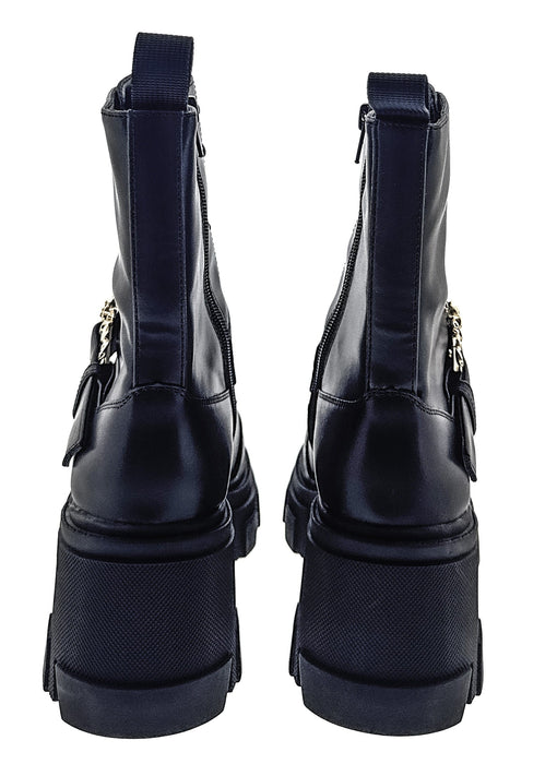 Versace Jeans Couture Womens Chunky Sole Ankle Lace Up  Boots-