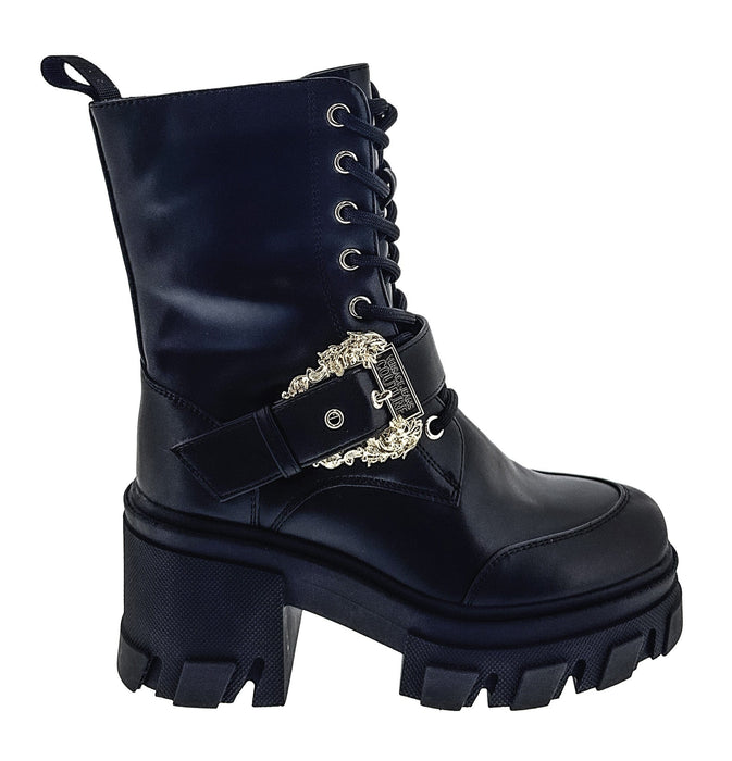 Versace Jeans Couture Womens Chunky Sole Ankle Lace Up  Boots-