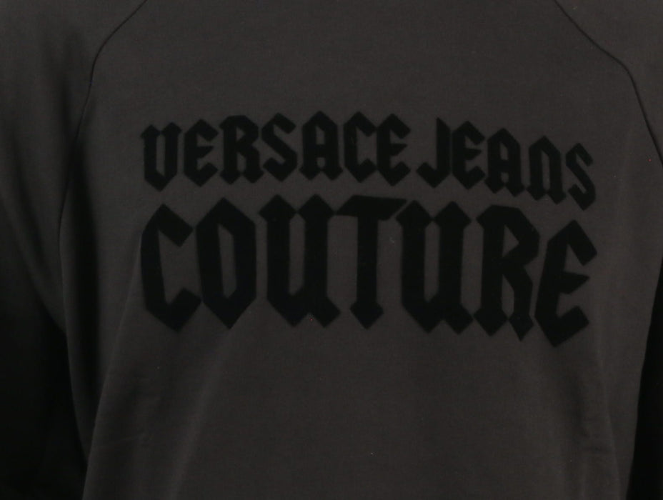 Versace Jeans Couture Black Cotton Mens Gothic Logo Print Sweatshirt