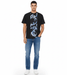 Versace Jeans Couture Black  Mens Baroque Scroll Print  T-Shirt