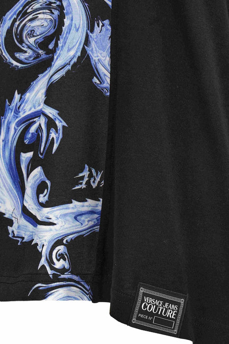 Versace Jeans Couture Black  Mens Baroque Scroll Print  T-Shirt