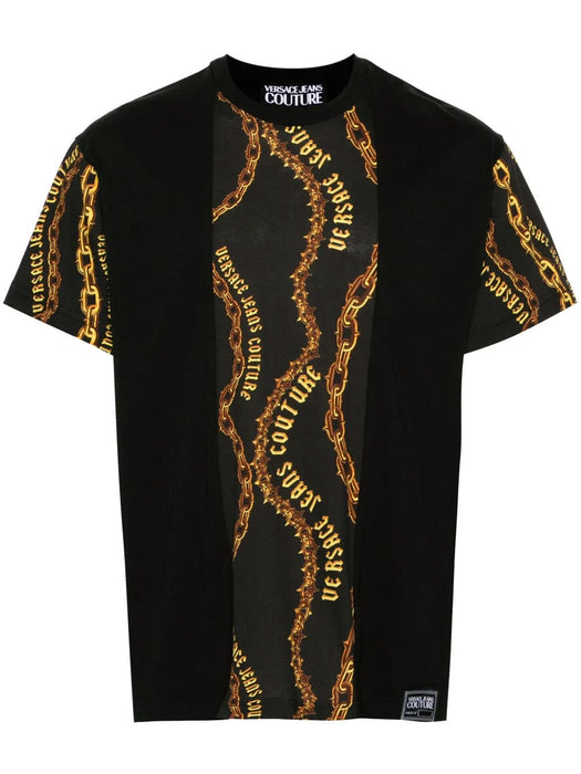 Versace Jeans Couture Black/Gold Mens Baroque Chain Print T-Shirt