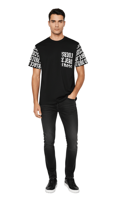 Versace Jeans Couture Black/White Mens Graphic Pocket T-Shirt -M