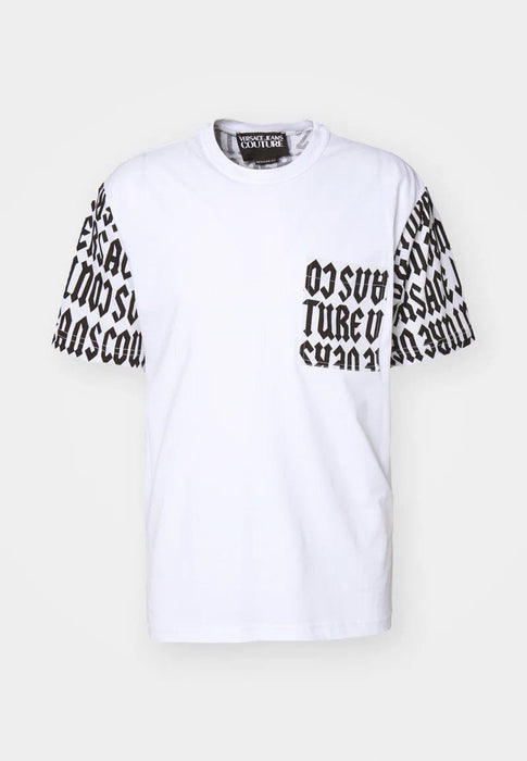 Versace Jeans Couture White Mens Monochrome All-Over Graphic T-Shirt
