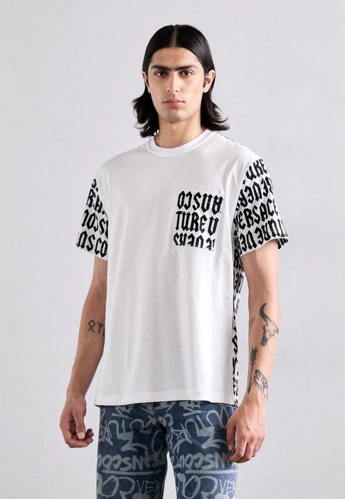 Versace Jeans Couture White Mens Monochrome All-Over Graphic T-Shirt