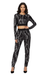 Versace Jeans Couture Black Long Sleeve Chain Print Crop Top-