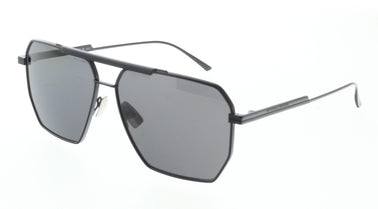 Bottega Veneta BV1012S-001 Geometric Black Sunglasses with Thin Frame