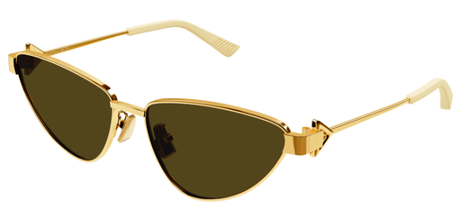 Bottega Veneta BV1186S-002 Elegant Gold Cat-Eye Sunglasses