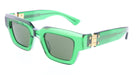 Bottega Veneta BV1230S-002 Green Transparent Square Sunglasses