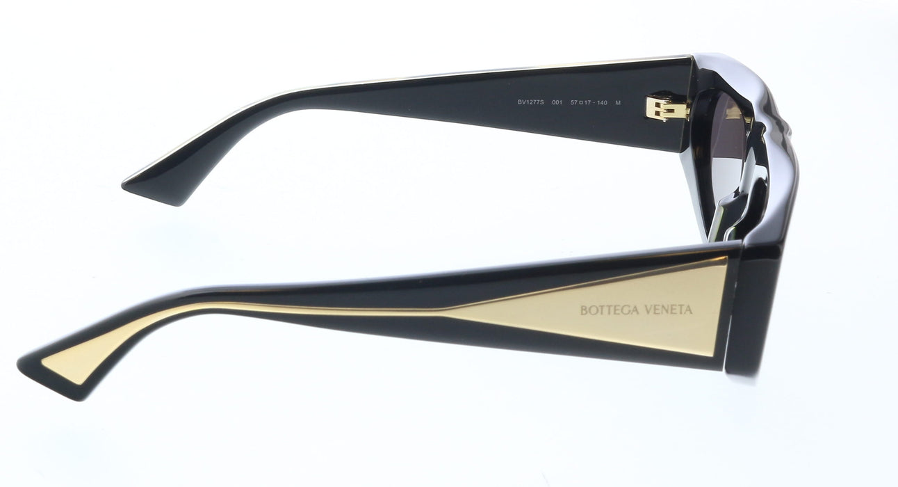 Bottega Veneta BV1277S-001 Bold Black Shield Sunglasses –