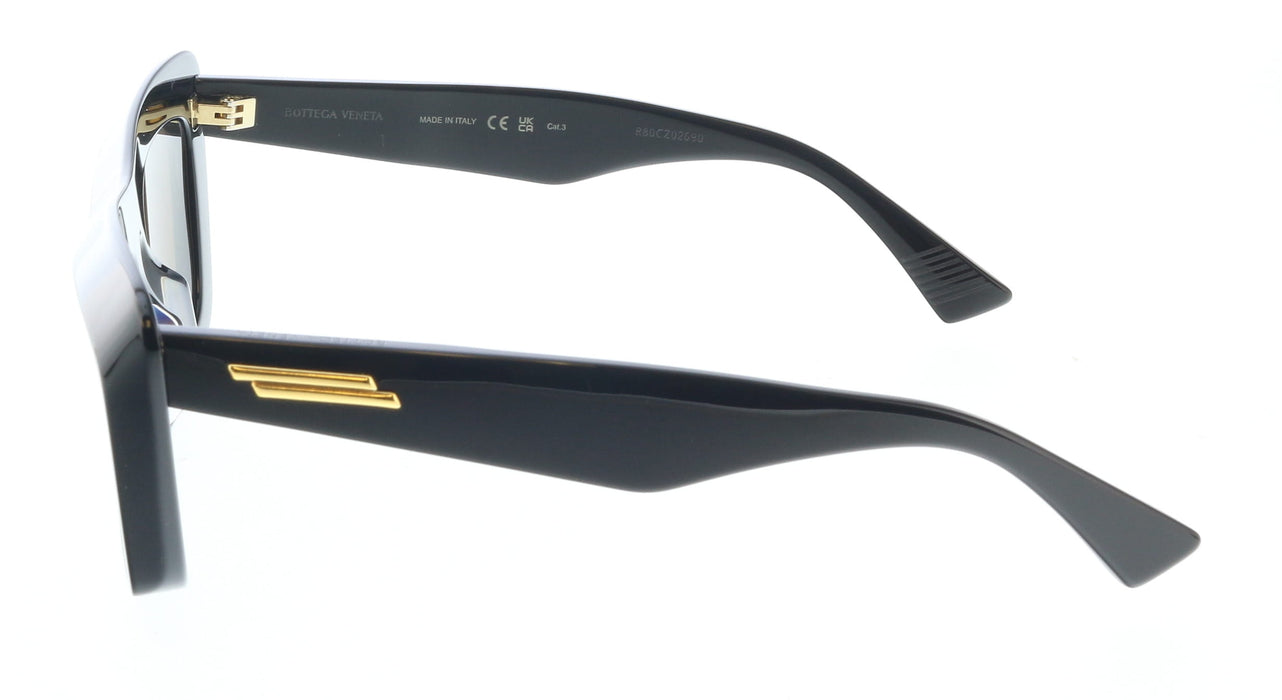 Bottega Veneta BV1283S-001 Bold Black Shield Sunglasses