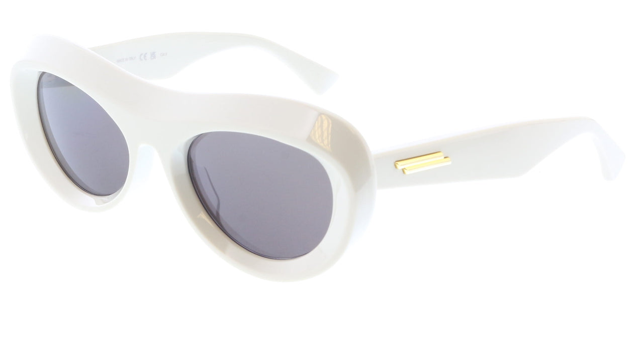 Bottega Veneta BV1284S-003 White Oversized Shield Sunglasses