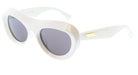 Bottega Veneta BV1284S-003 White Oversized Shield Sunglasses