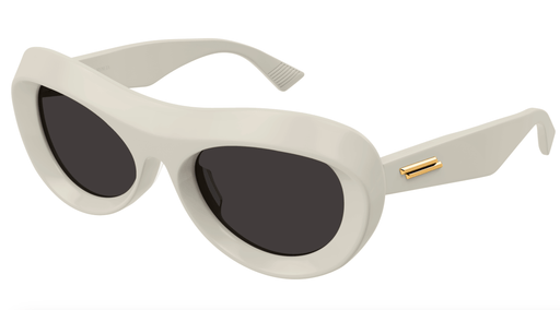 Bottega Veneta BV1284S-003 White Oversized Shield Sunglasses