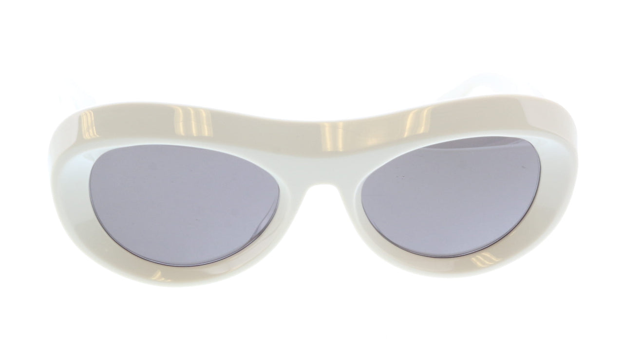 Bottega Veneta BV1284S-003 White Oversized Shield Sunglasses