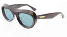 Bottega Veneta BV1284S-004 White Oversized Shield Sunglasses