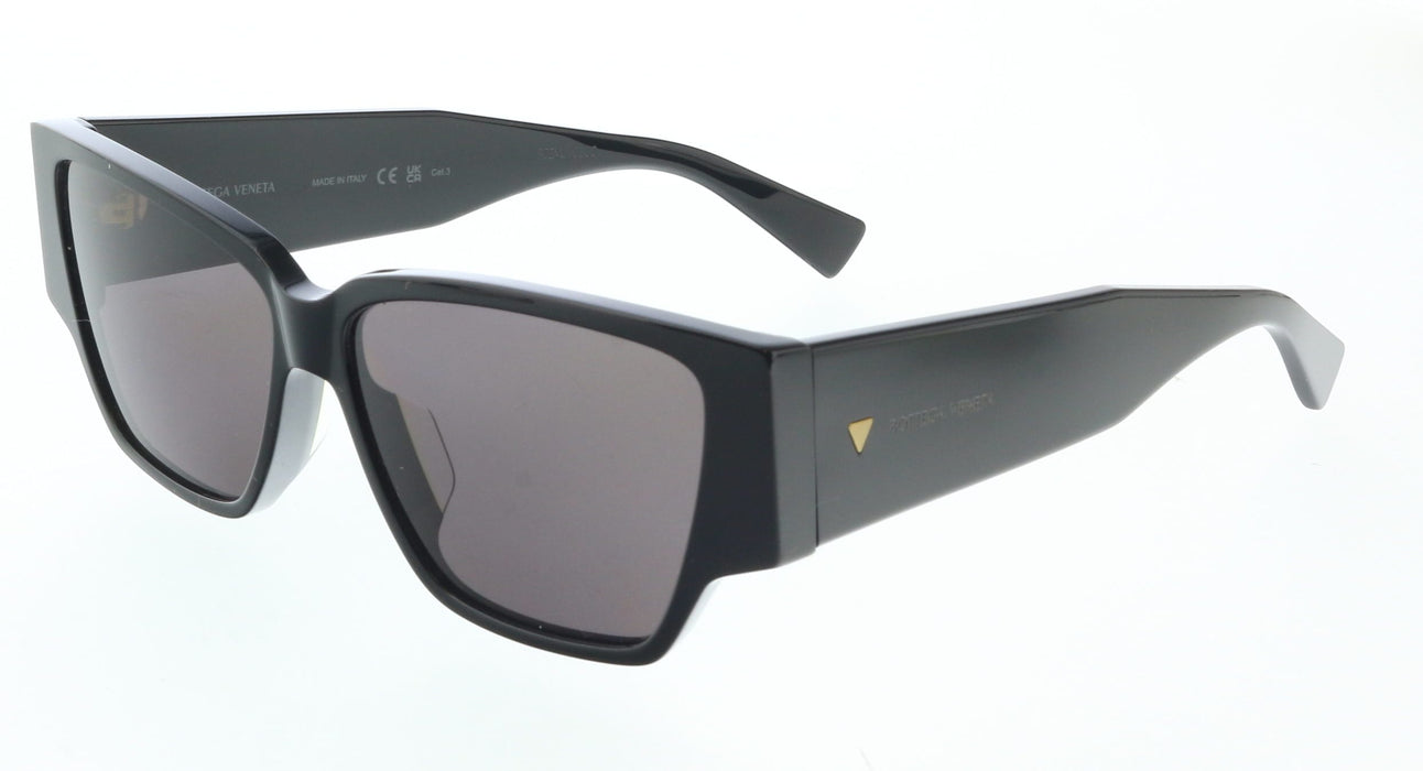 Bottega Veneta BV1285S-001 Bold Black Cat-Eye Sunglasses –