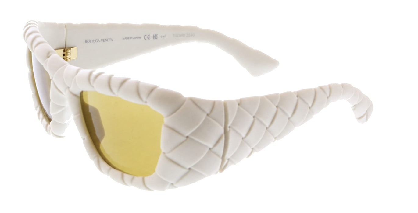 Bottega Veneta BV1303S-006 Intrecciato Sculpted White Sunglasses