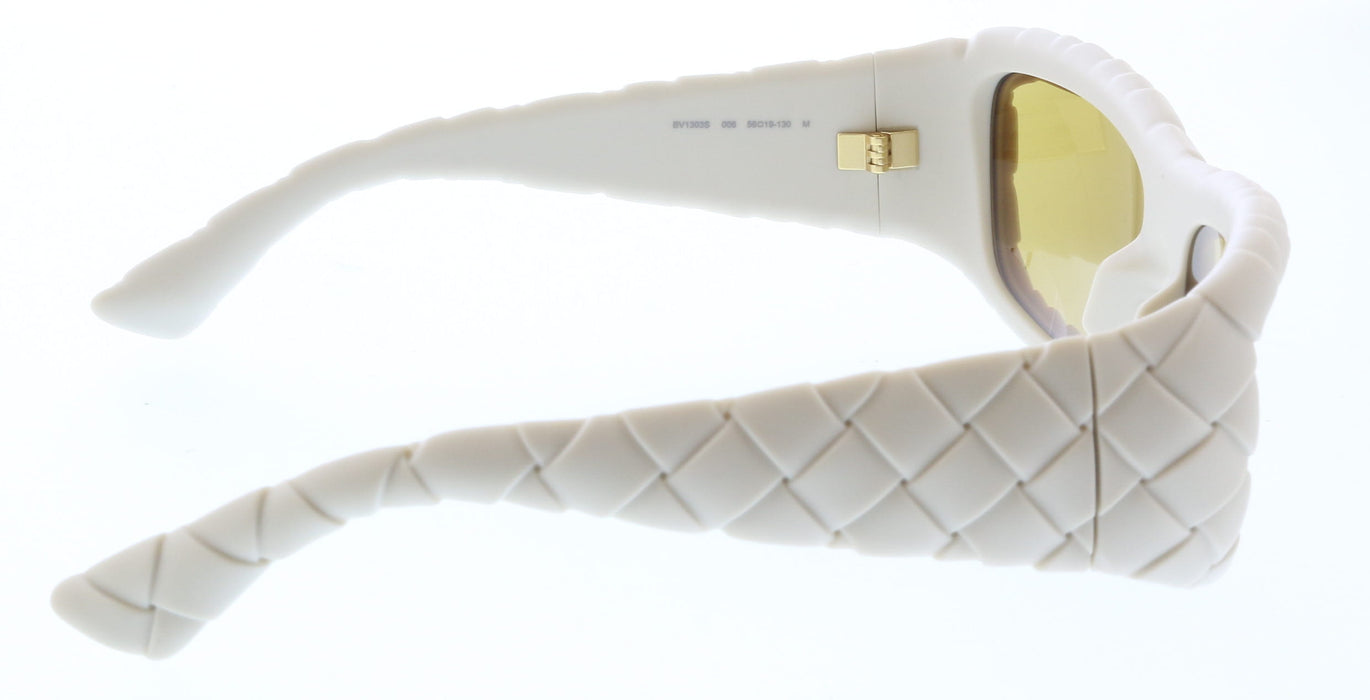 Bottega Veneta BV1303S-006 Intrecciato Sculpted White Sunglasses