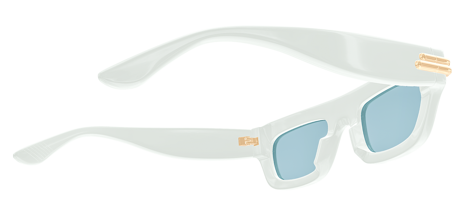 Bottega Veneta BV1321S-004 Bold White Square Sunglasses