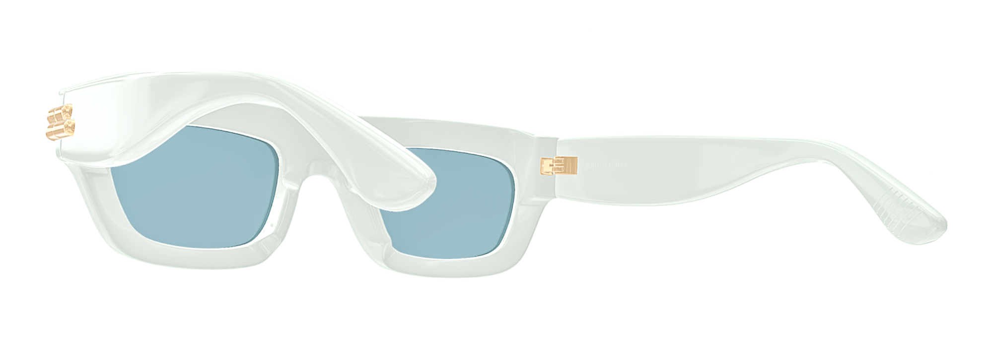 Bottega Veneta BV1321S-004 Bold White Square Sunglasses