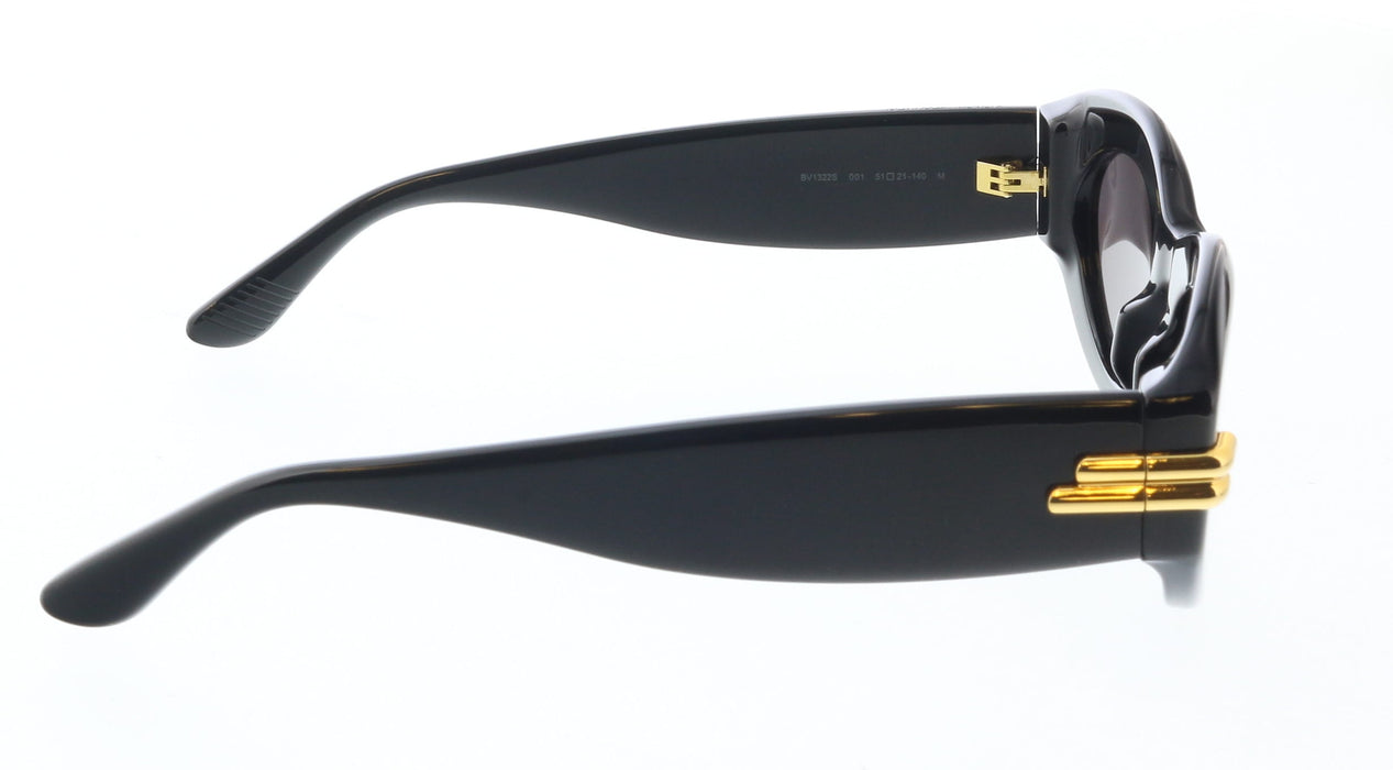 Bottega Veneta BV1322S-001 Glossy Black Cat Eye Sunglasses