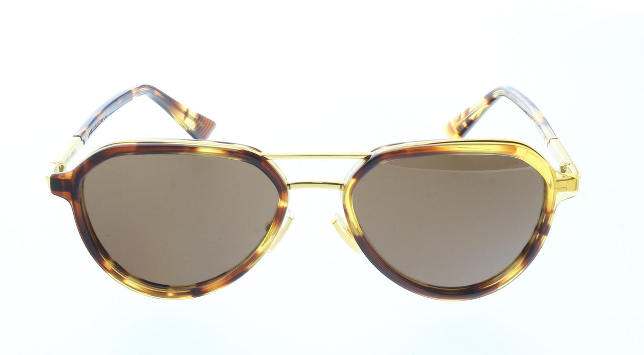 Bottega Veneta BV1373S-002 Elegant Tortoiseshell & Gold Aviator