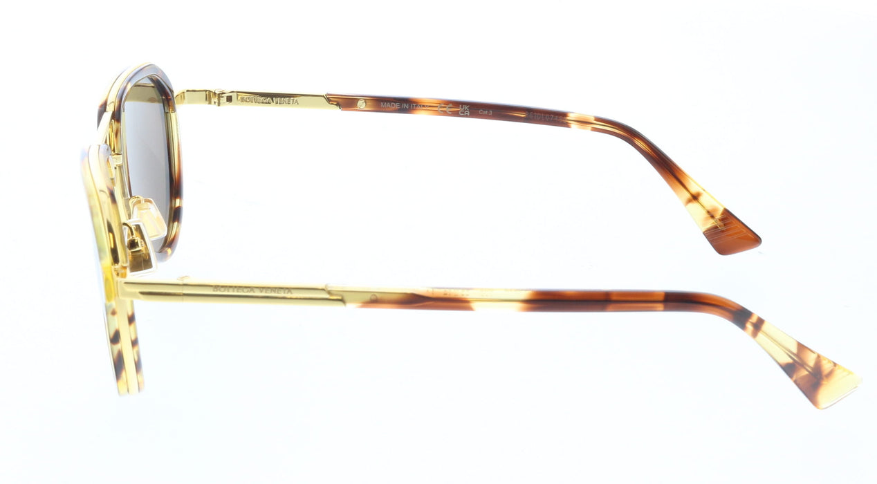 Bottega Veneta BV1373S-002 Elegant Tortoiseshell & Gold Aviator