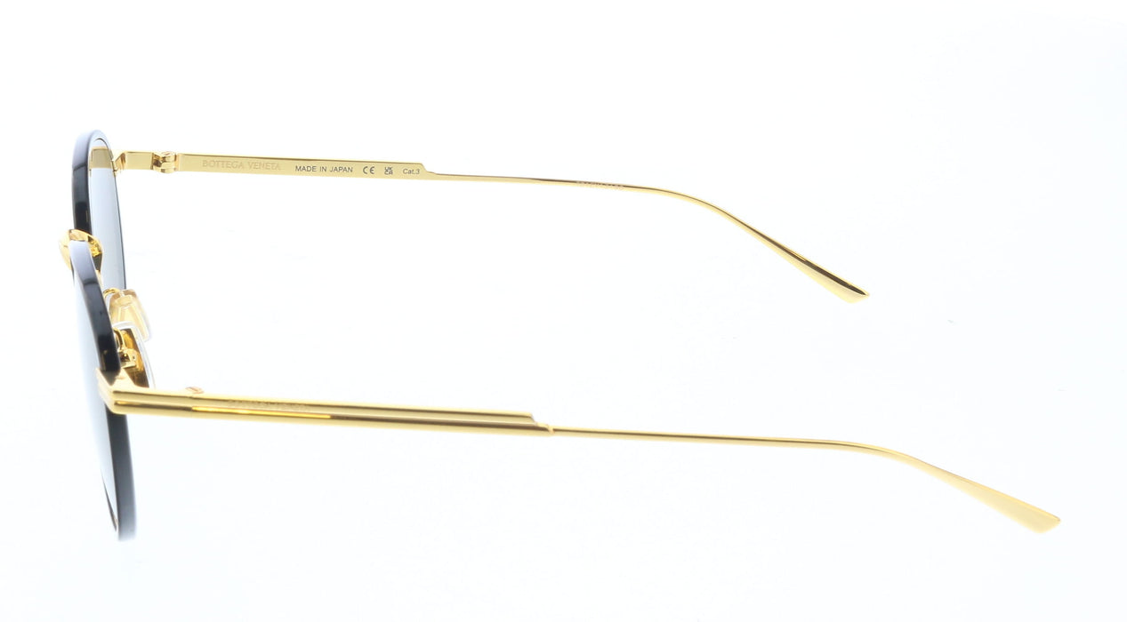 Bottega Veneta BV1389S-001 Round Gold-Trimmed Sunglasses – Luxe