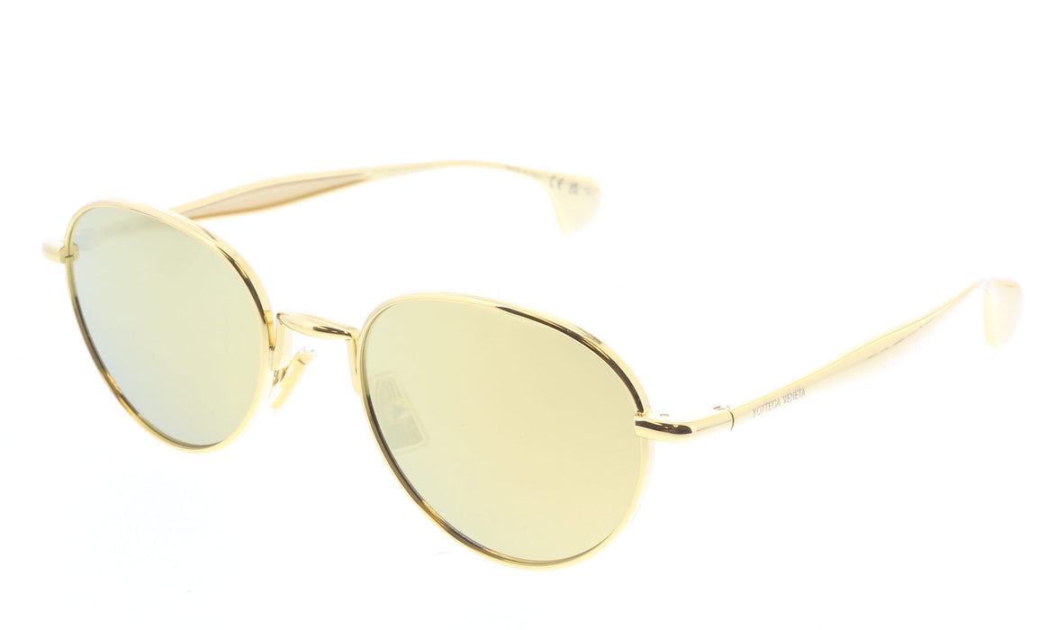 Bottega Veneta BV1396S-002 Gold Round Sunglasses  Mirrored