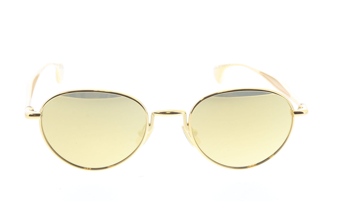 Bottega Veneta BV1396S-002 Gold Round Sunglasses  Mirrored