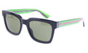 Gucci GG0001SN-002  Retro Black Square Sunglasses with Green & Red Temples