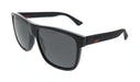 Gucci GG0010S-001 Matte Black Square Sunglasses with Signature Web Stripe