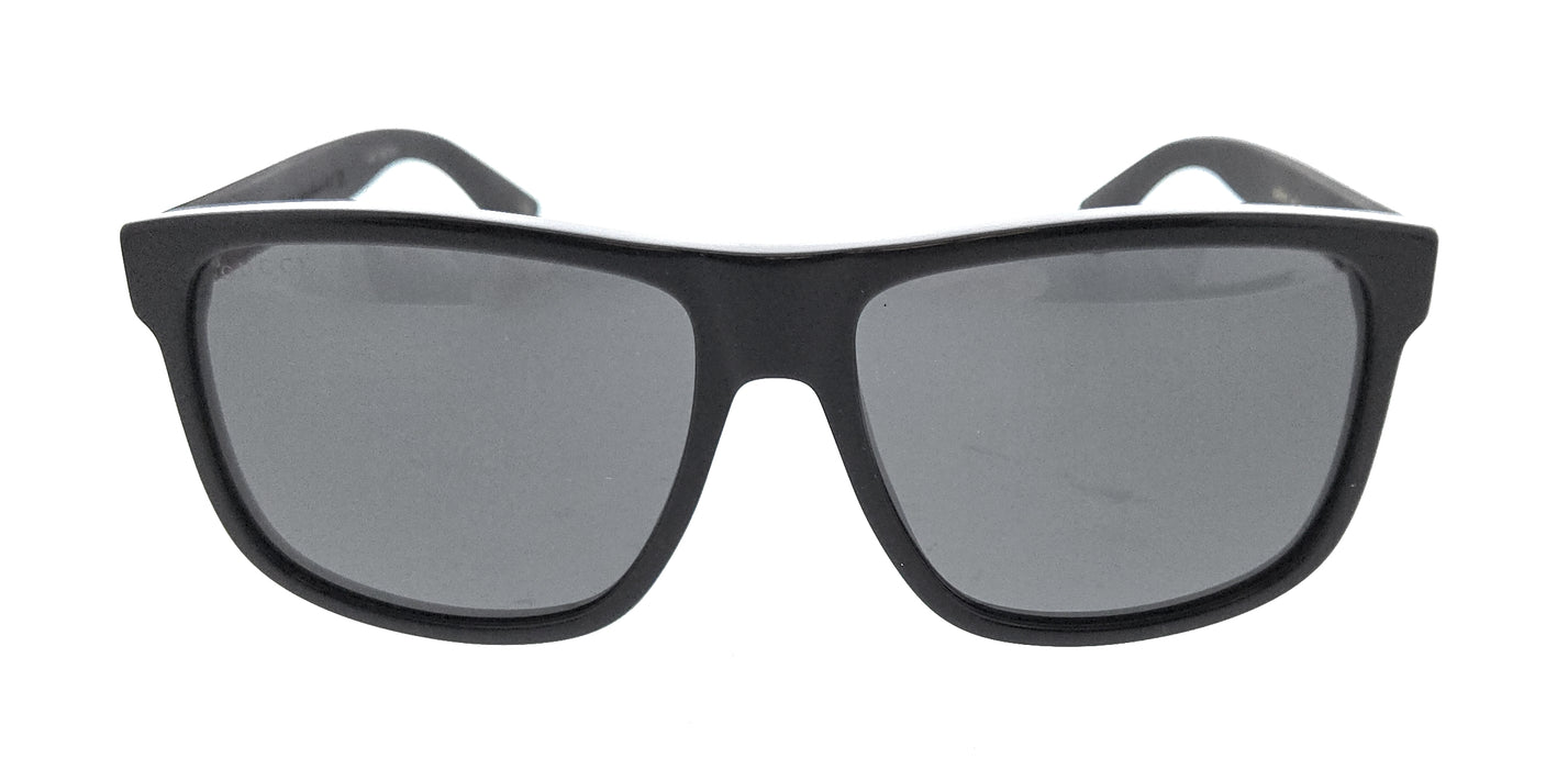 Gucci GG0010S-001 Matte Black Square Sunglasses with Signature Web Stripe
