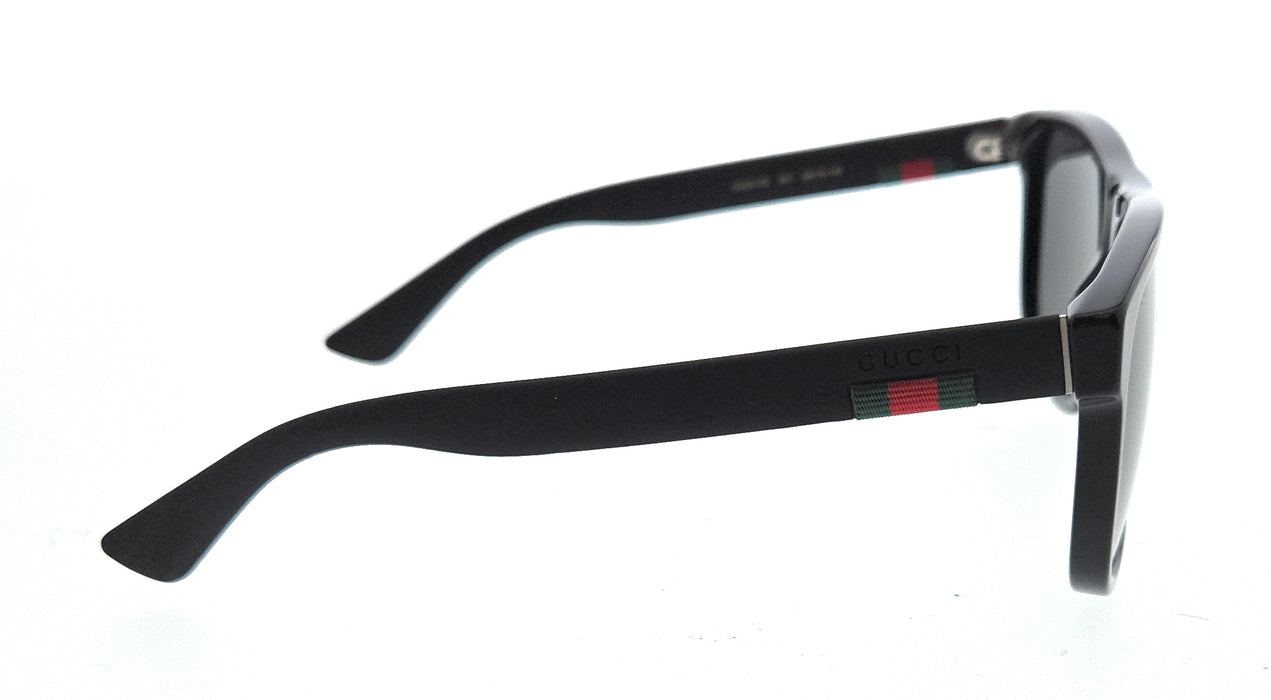 Gucci GG0010S-001 Matte Black Square Sunglasses with Signature Web Stripe