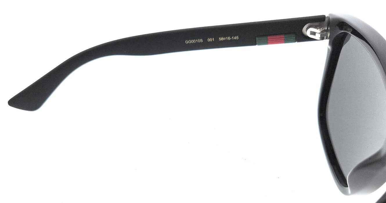 Gucci GG0010S-001 Matte Black Square Sunglasses with Signature Web Stripe