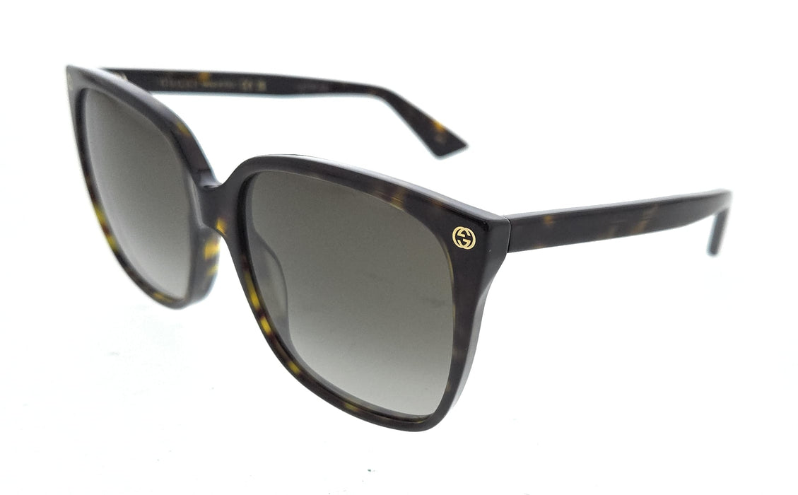 Gucci GG0022S-003 Oversized Havana Square Sunglasses with Gradient Lenses