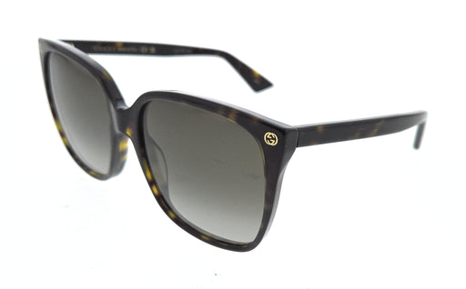 Gucci GG0022S-003 Oversized Havana Square Sunglasses with Gradient Lenses