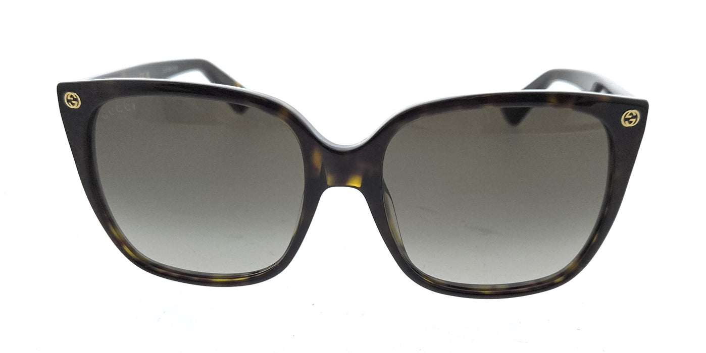 Gucci GG0022S-003 Oversized Havana Square Sunglasses with Gradient Lenses