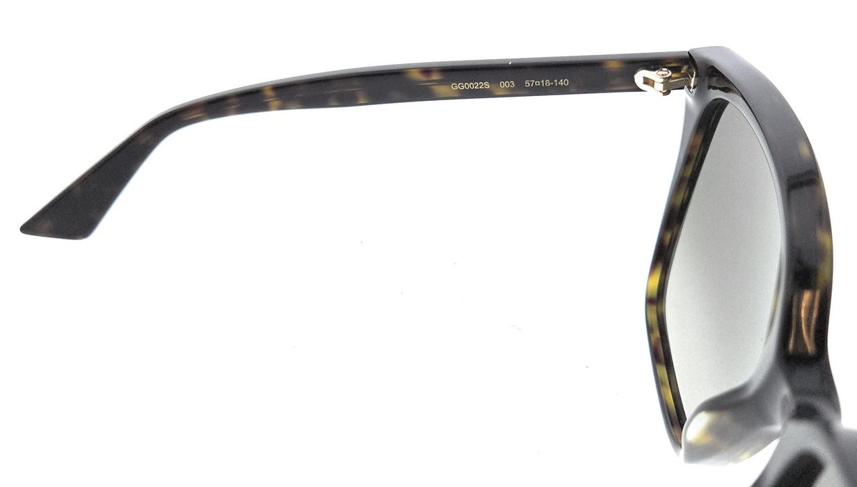 Gucci GG0022S-003 Oversized Havana Square Sunglasses with Gradient Lenses