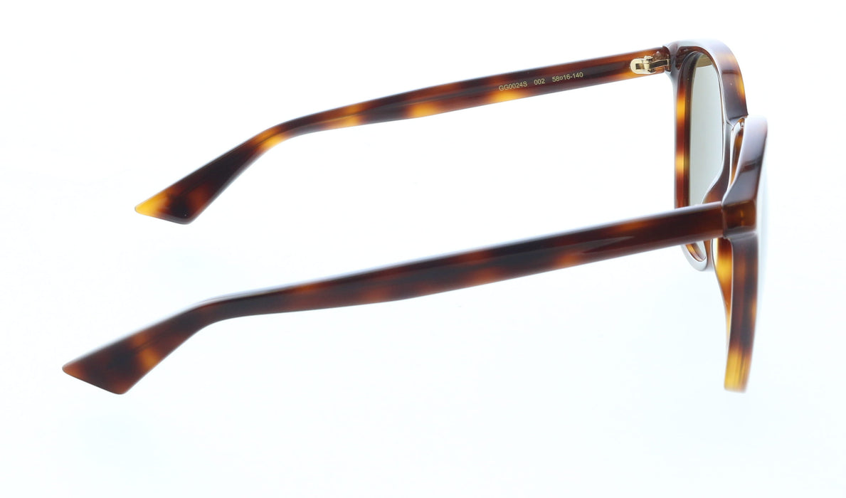Gucci GG0024S-002   Havana Brown Oversized Cat-Eye Sunglasses