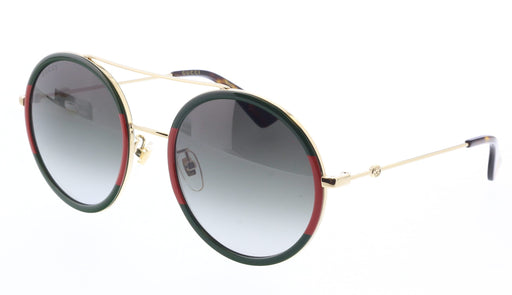 Gucci GG0061S-003  Round Sunglasses with Signature Green-Red Accents